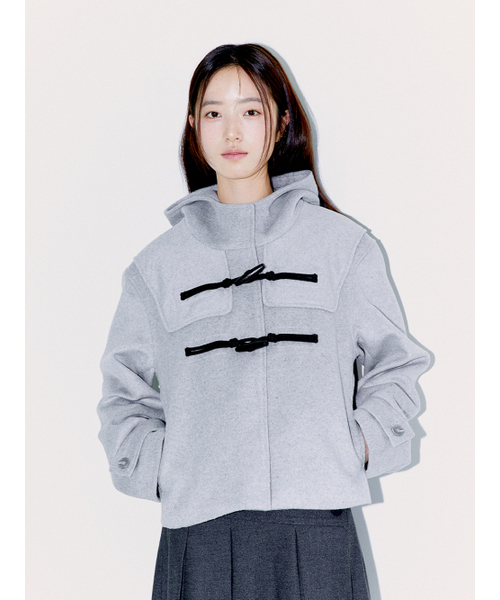 OAFISH(オアフィッシュ)の「WOOL DUFFLE SHORT COAT, LIGHT GRAY(チェスターコート・レディース・その他・FREE)」の3枚目の写真