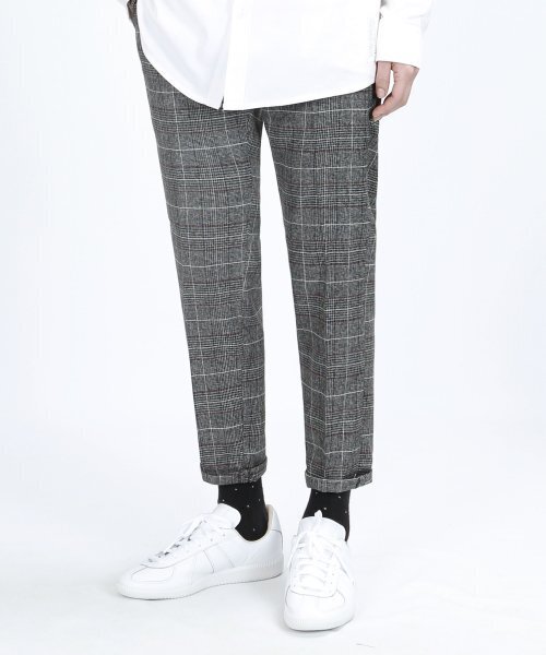 VERYVAIN(ベリベーン)の「BT60 BRITISH CHECK SLACKS (GRAY / BURGUNDY)(スラックス・メンズ・その他・MEDIUM/SMALL)」の1枚目の写真