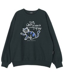 ASTRAL PROJECTION（アストラルプロジェクション）の「ドゥドゥルキャット オーバーサイズ ドロップショルダー スウェット_グリーン（スウェット）」
