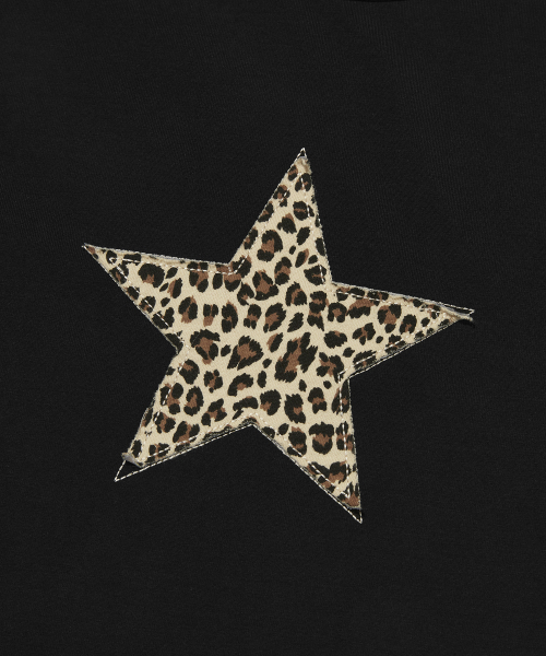suade（スエード）の「LEOPARD STAR LONG SLEEVE [BLACK]（Tシャツ/カットソー・レディース・その他・FREE）」の4枚目の写真