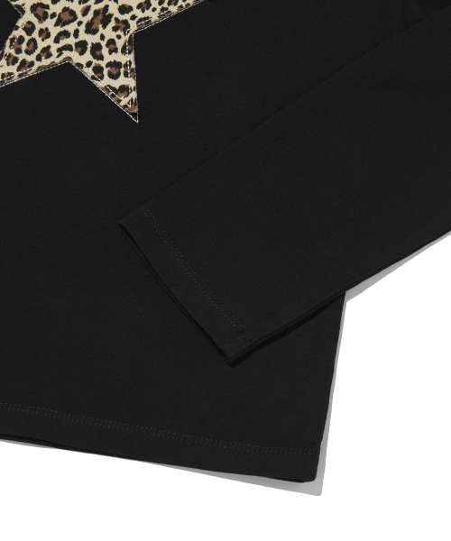 suade（スエード）の「LEOPARD STAR LONG SLEEVE [BLACK]（Tシャツ/カットソー・レディース・その他・FREE）」の5枚目の写真