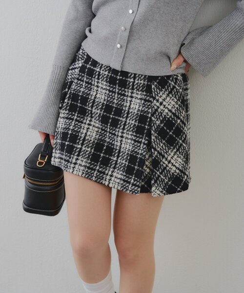 セール】チェックプリーツミニスカート（スカート）｜continuer de