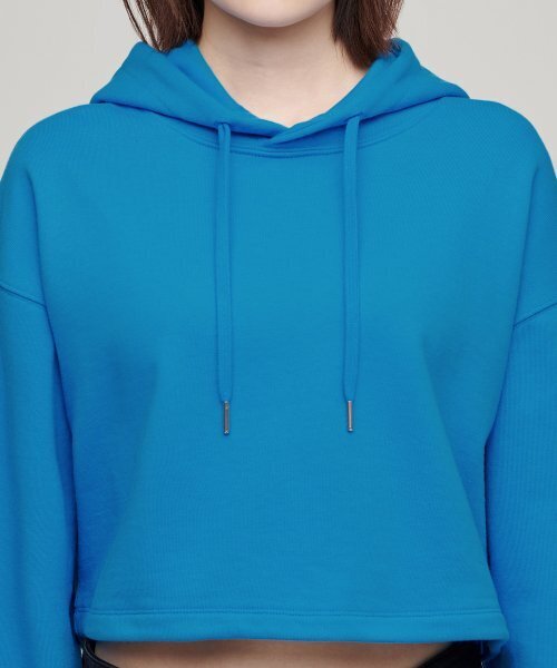 MUSINSA STANDARD WOMAN（ムシンサスタンダードウーマン）の「ウィメンズクロップフードパーカースウェットシャツ[サーフブルー]（パーカー・レディース・その他・LARGE/MEDIUM/SMALL/X-SMALL）」の6枚目の写真