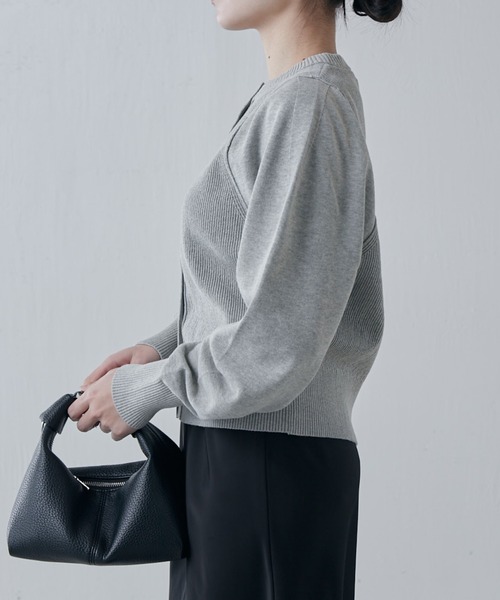 Lui's（ルイス）の「コットンコンパクトカーディガン（カーディガン/ボレロ・レディース・グレー/ライトグレー/ブラック・FREE）」の5枚目の写真