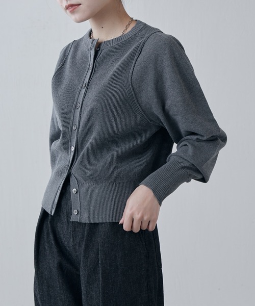 Lui's（ルイス）の「コットンコンパクトカーディガン（カーディガン/ボレロ・レディース・グレー/ライトグレー/ブラック・FREE）」の13枚目の写真