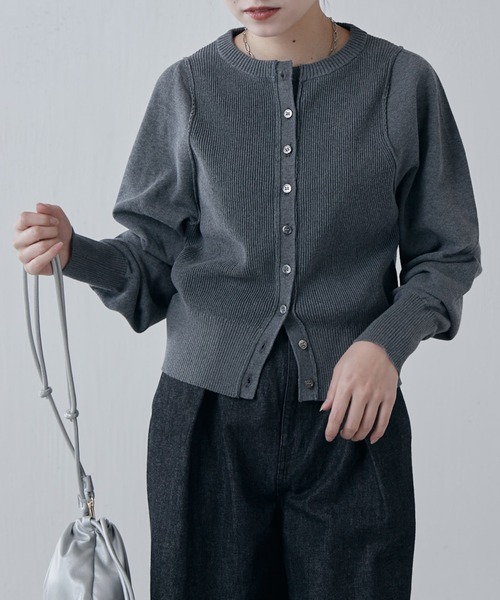 Lui's（ルイス）の「コットンコンパクトカーディガン（カーディガン/ボレロ・レディース・グレー/ライトグレー/ブラック・FREE）」の12枚目の写真