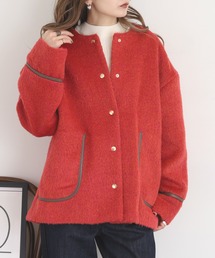 Anna Nicola（アンナニコラ）の「Anna Nicola 配色パイピングコート（ノーカラーコート）」