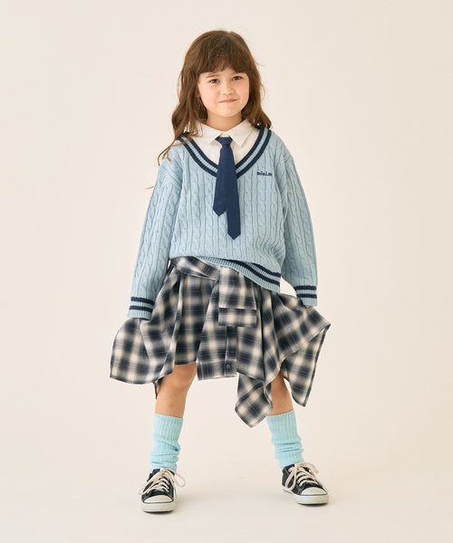 minimal（ミニマル）の「チェックイレヘムスカート（スカート・キッズ・ブラック・110cm/120cm/130cm/140cm）」の2枚目の写真