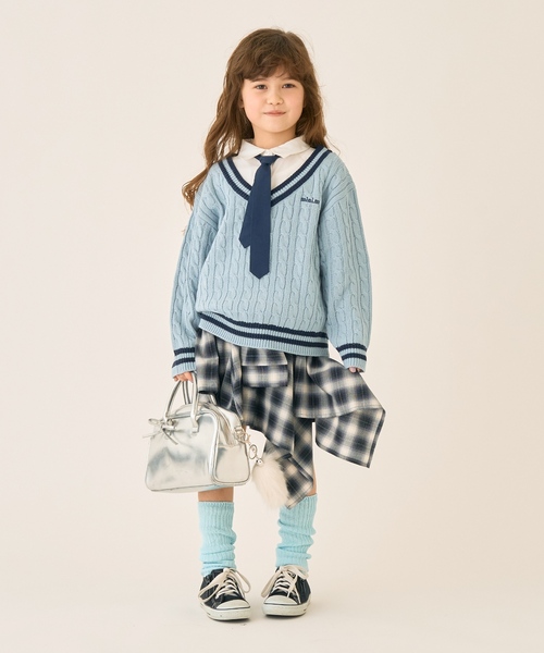 minimal（ミニマル）の「チェックイレヘムスカート（スカート・キッズ・ブラック・110cm/120cm/130cm/140cm）」の5枚目の写真