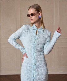 320SHOWROOM（320ショールーム）の「Shirt collar wrinkled dress Mint（ワンピース）」
