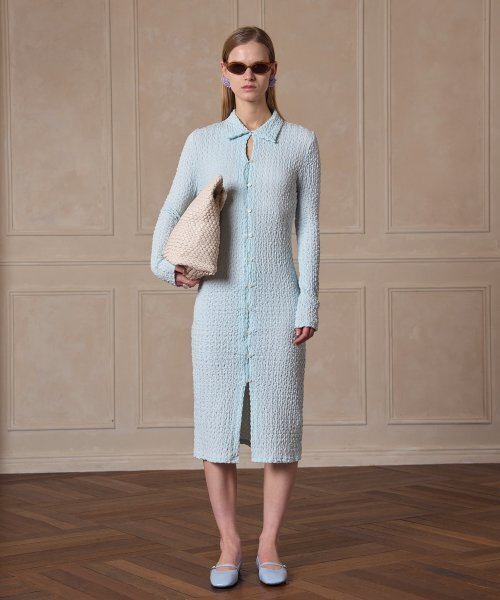 320SHOWROOM(320ショールーム)の「Shirt collar wrinkled dress Mint(ワンピース・レディース・その他・MEDIUM/SMALL)」の2枚目の写真