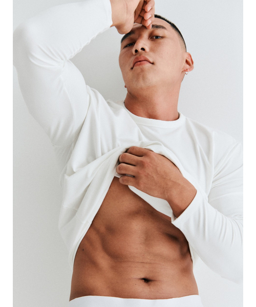 GOZER（ゴーザー）の「UNDER BOODLE ROUND LONG SLEEVES_WHITE（Tシャツ/カットソー・メンズ・ホワイト・MEDIUM/LARGE/X-LARGE/XX-LARGE）」の4枚目の写真