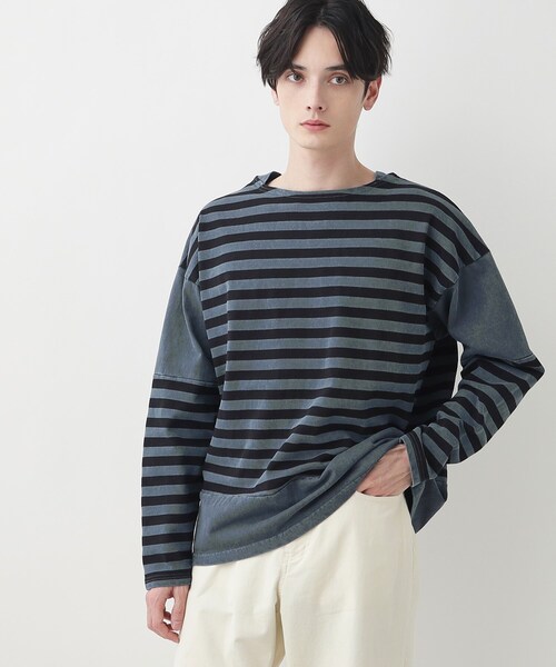 Dessin（デッサン）の「【洗える】ピグメントボーダー天竺（Tシャツ/カットソー・メンズ・ホワイト系その他3/ネイビー系2・02/03）」の2枚目の写真
