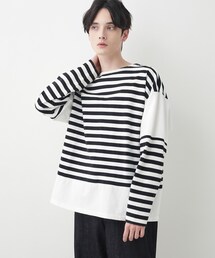 Dessin（デッサン）の「【洗える】ピグメントボーダー天竺（Tシャツ/カットソー）」