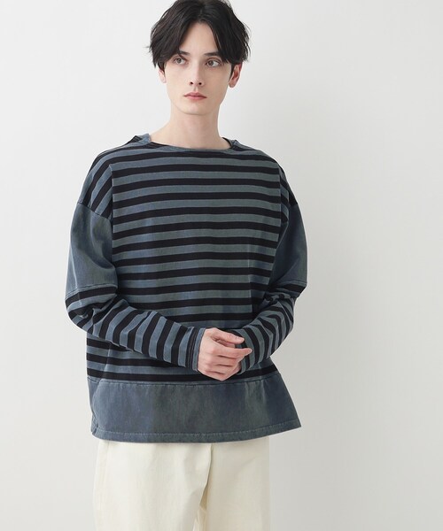 Dessin（デッサン）の「【洗える】ピグメントボーダー天竺（Tシャツ/カットソー・メンズ・ホワイト系その他3/ネイビー系2・02/03）」の7枚目の写真