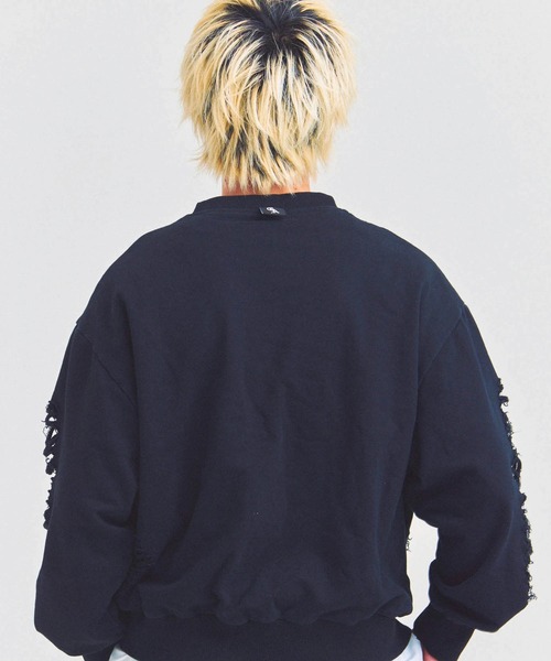 GALLIS ADDICTION（ガリスアディクション）の「GA HARD-DAMAGE CREW（スウェット・メンズ・グレー/ブラック/ピンク・M/L）」の11枚目の写真