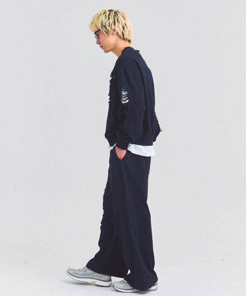 GALLIS ADDICTION（ガリスアディクション）の「GA HARD-DAMAGE CREW（スウェット・メンズ・グレー/ブラック/ピンク・M/L）」の17枚目の写真