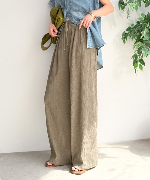 classicalelf(クラシカルエルフ)の「ウエストゴムで着やすく、夏にぴったりな肌触り。楊柳イージーカーブパンツ(その他パンツ・レディース・ブラウン/ベージュ/ブラック/グレイッシュベージュ・LARGE/MEDIUM/SMALL/X-LARGE)」の22枚目の写真