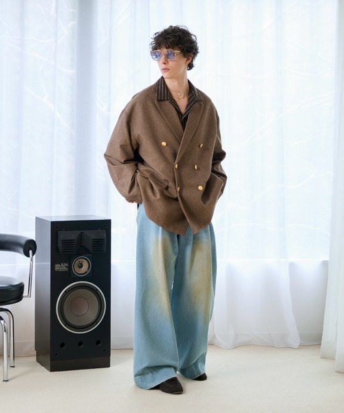 soerte(ソエルテ)の「Loose Double Breasted 6B Blazer / ルーズダブルブレスト6Bブレザー(テーラードジャケット・メンズ・グリーン/ブラウン/ネイビー・1/2/3)」の6枚目の写真