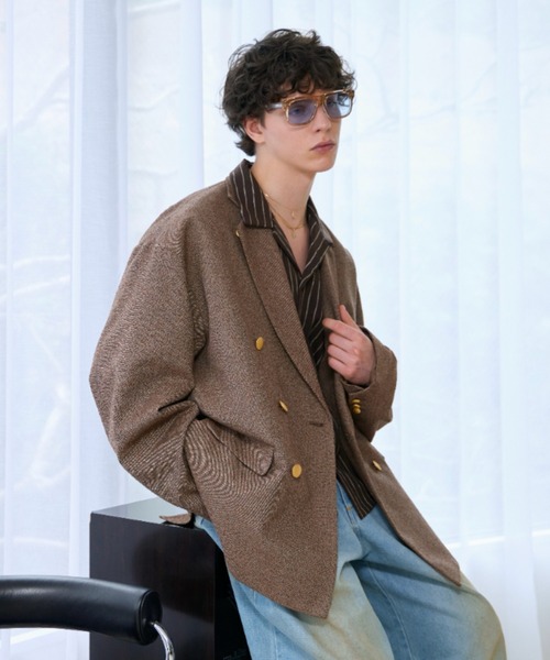 soerte(ソエルテ)の「Loose Double Breasted 6B Blazer / ルーズダブルブレスト6Bブレザー(テーラードジャケット・メンズ・グリーン/ブラウン/ネイビー・1/2/3)」の8枚目の写真