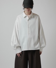 Lui's（ルイス）の「【Neucon】BALLOON SLEEVE STRIPE OVER SHIR / バルーンスリーブストライプオーバーシャツ（シャツ/ブラウス）」