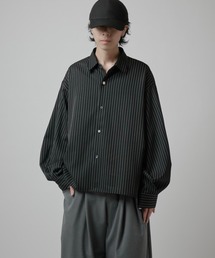 Lui's | 【Neucon】BALLOON SLEEVE STRIPE OVER SHIR / バルーンスリーブストライプオーバーシャツ(シャツ/ブラウス)