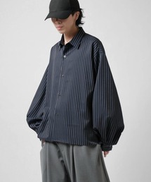 Lui's（ルイス）の「【Neucon】BALLOON SLEEVE STRIPE OVER SHIRT   バルーンスリーブストライプオーバーシャツ（シャツ/ブラウス）」