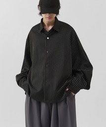 Lui's（ルイス）の「【Neucon】BALLOON SLEEVE STRIPE OVER SHIRT   バルーンスリーブストライプオーバーシャツ（シャツ/ブラウス）」
