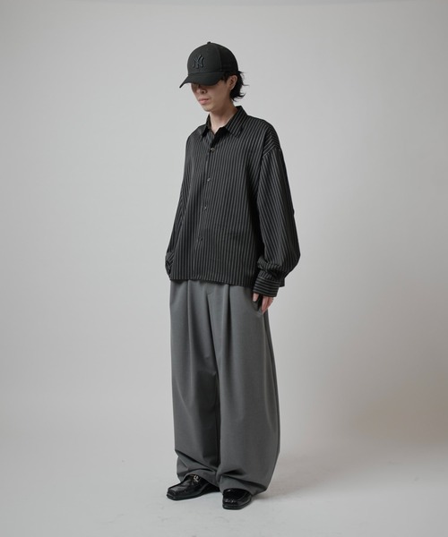Lui's（ルイス）の「【Neucon】BALLOON SLEEVE STRIPE OVER SHIR / バルーンスリーブストライプオーバーシャツ（シャツ/ブラウス・メンズ・ネイビー/ホワイト/ブラック・1/2）」の20枚目の写真