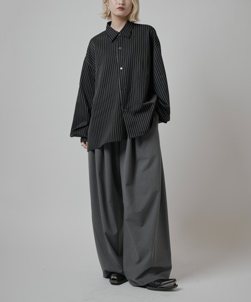 Lui's(ルイス)の「【Neucon】BALLOON SLEEVE STRIPE OVER SHIRT / バルーンスリーブストライプオーバーシャツ(シャツ/ブラウス・メンズ・ネイビー/ホワイト/ブラック・1/2)」の21枚目の写真
