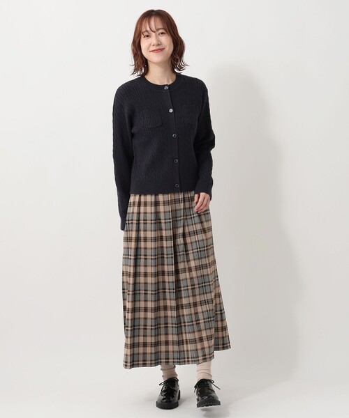 Afternoon Tea（アフタヌーンティー）の「ミニケーブルニットカーディガン（カーディガン/ボレロ・レディース・ベージュ/グレー/ネイビー・ONE SIZE）」の6枚目の写真