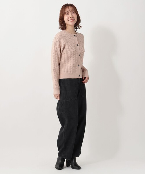 Afternoon Tea（アフタヌーンティー）の「ミニケーブルニットカーディガン（カーディガン/ボレロ・レディース・ベージュ/グレー/ネイビー・ONE SIZE）」の10枚目の写真