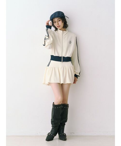 jouetie（ジュエティ）の「バイカラートラックジャケット【セットアップ対応】ジャージ（ジャージ・レディース・アイボリー/ピンク/グレー・MEDIUM）」の17枚目の写真