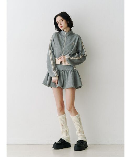 jouetie（ジュエティ）の「バイカラートラックジャケット【セットアップ対応】ジャージ（ジャージ・レディース・アイボリー/ピンク/グレー・MEDIUM）」の21枚目の写真