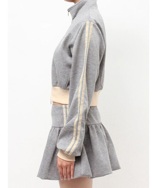 jouetie（ジュエティ）の「バイカラートラックジャケット【セットアップ対応】ジャージ（ジャージ・レディース・アイボリー/ピンク/グレー・MEDIUM）」の7枚目の写真