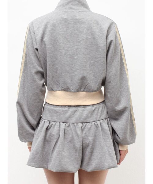 jouetie（ジュエティ）の「バイカラートラックジャケット【セットアップ対応】ジャージ（ジャージ・レディース・アイボリー/ピンク/グレー・MEDIUM）」の8枚目の写真