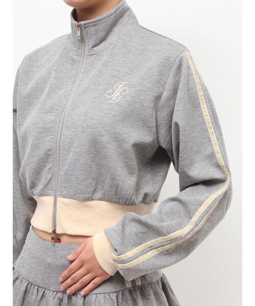 jouetie（ジュエティ）の「バイカラートラックジャケット【セットアップ対応】ジャージ（ジャージ・レディース・アイボリー/ピンク/グレー・MEDIUM）」の10枚目の写真
