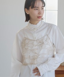 ANGIE | チュール シアー フラワー刺繍 ビスチェ(キャミソール)