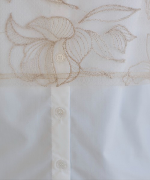 ANGIE（アンジー）の「チュール シアー フラワー刺繍 ビスチェ（キャミソール・レディース・ライトベージュ/ブラック・FREE）」の14枚目の写真