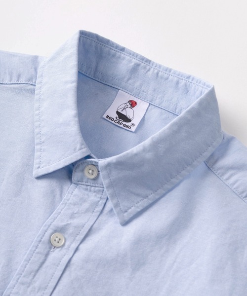 Red Cap Girl（レッドキャプガール）の「【70】【RCG/レッドキャップガール】ワンポイント刺繍 無地 オックスシャツ/メンズ/レディース/ユニセックス（シャツ/ブラウス・メンズ・イエロー/ピンク/サックスブルー/グリーン/ネイビー/ホワイト・M/L/XL）」の9枚目の写真