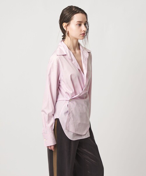 ASTRAET（アストラット）の「＜ASTRAET＞ストライプ カシュクール レギュラーカラーシャツ（シャツ/ブラウス・レディース・ライトピンク・FREE）」の10枚目の写真