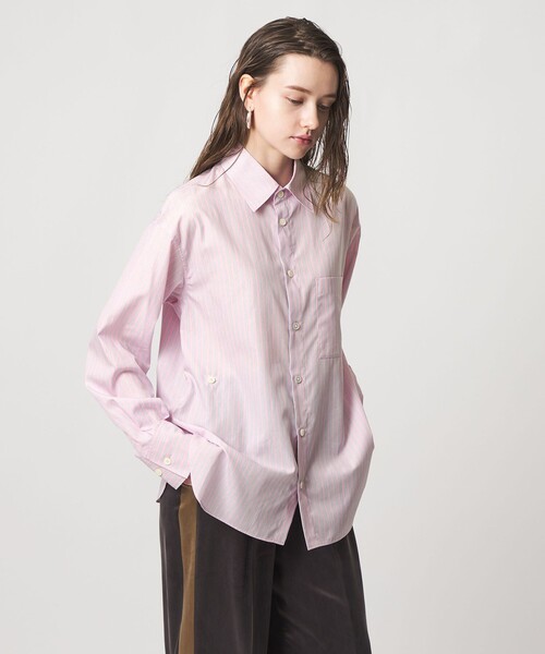 ASTRAET（アストラット）の「＜ASTRAET＞ストライプ カシュクール レギュラーカラーシャツ（シャツ/ブラウス・レディース・ライトピンク・FREE）」の8枚目の写真