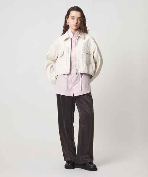 ASTRAET（アストラット）の「＜ASTRAET＞ストライプ カシュクール レギュラーカラーシャツ（シャツ/ブラウス・レディース・ライトピンク・FREE）」の6枚目の写真