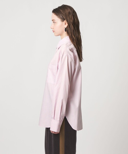 ASTRAET（アストラット）の「＜ASTRAET＞ストライプ カシュクール レギュラーカラーシャツ（シャツ/ブラウス・レディース・ライトピンク・FREE）」の3枚目の写真