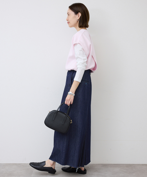 SLOBE IENA（スローブイエナ）の「LE DENIM BOXY TUCK デニムスカート（デニムスカート・レディース・ネイビー/ホワイト・38/36）」の18枚目の写真