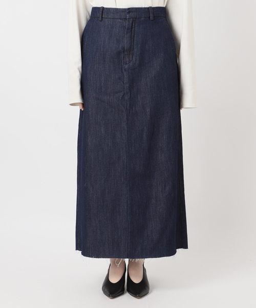 SLOBE IENA（スローブイエナ）の「LE DENIM BOXY TUCK デニムスカート（デニムスカート・レディース・ネイビー/ホワイト・38/36）」の20枚目の写真