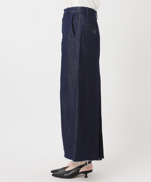 SLOBE IENA（スローブイエナ）の「LE DENIM BOXY TUCK デニムスカート（デニムスカート・レディース・ネイビー/ホワイト・38/36）」の21枚目の写真