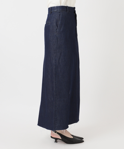 SLOBE IENA（スローブイエナ）の「LE DENIM BOXY TUCK デニムスカート（デニムスカート・レディース・ネイビー/ホワイト・38/36）」の22枚目の写真