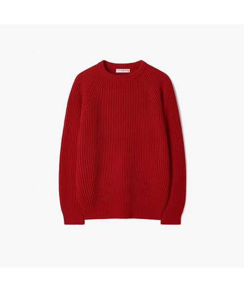 FLAWSROOM(フローズルーム)の「Essential Crop Reglan Knit 5color(ニット/セーター・メンズ・ブラック/ライトグレー/レッド/ブラウン/ネイビー・SMALL/MEDIUM/LARGE)」の5枚目の写真
