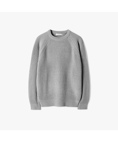 FLAWSROOM(フローズルーム)の「Essential Crop Reglan Knit 5color(ニット/セーター・メンズ・ブラック/ライトグレー/レッド/ブラウン/ネイビー・SMALL/MEDIUM/LARGE)」の1枚目の写真